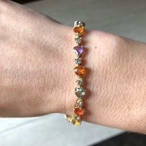 14kt YG Diamond and Gem Tennis Bracelet